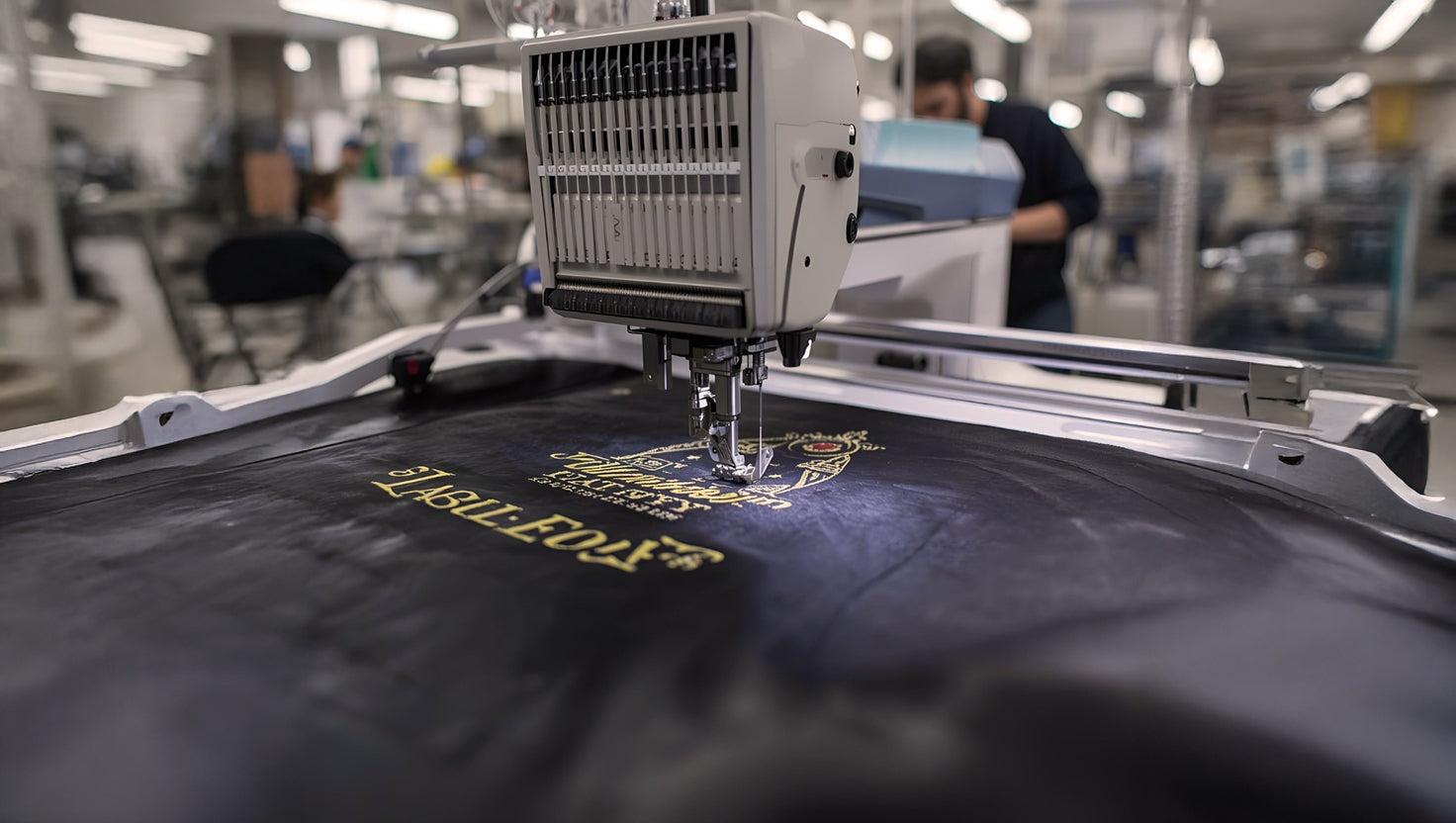 Custom jacket design process step 5: personalization and finishing touches applied