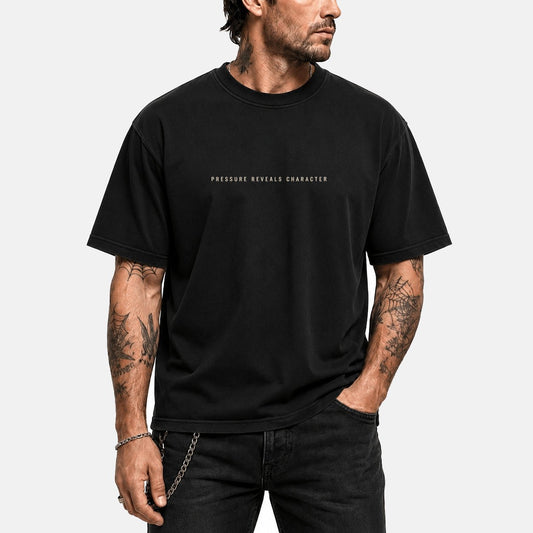 Outnumbered Warrior Plain Black Graphic T-Shirt - VOOLUP