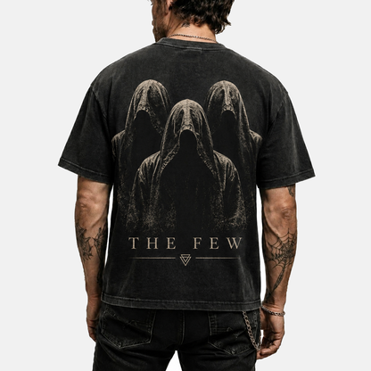 The Few vintage washed black oversized graphic t-shirt back view bold graphic print streetwear | VOOLUP